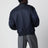 Shiny navy blue zip-up bomber jacket with Vlogo