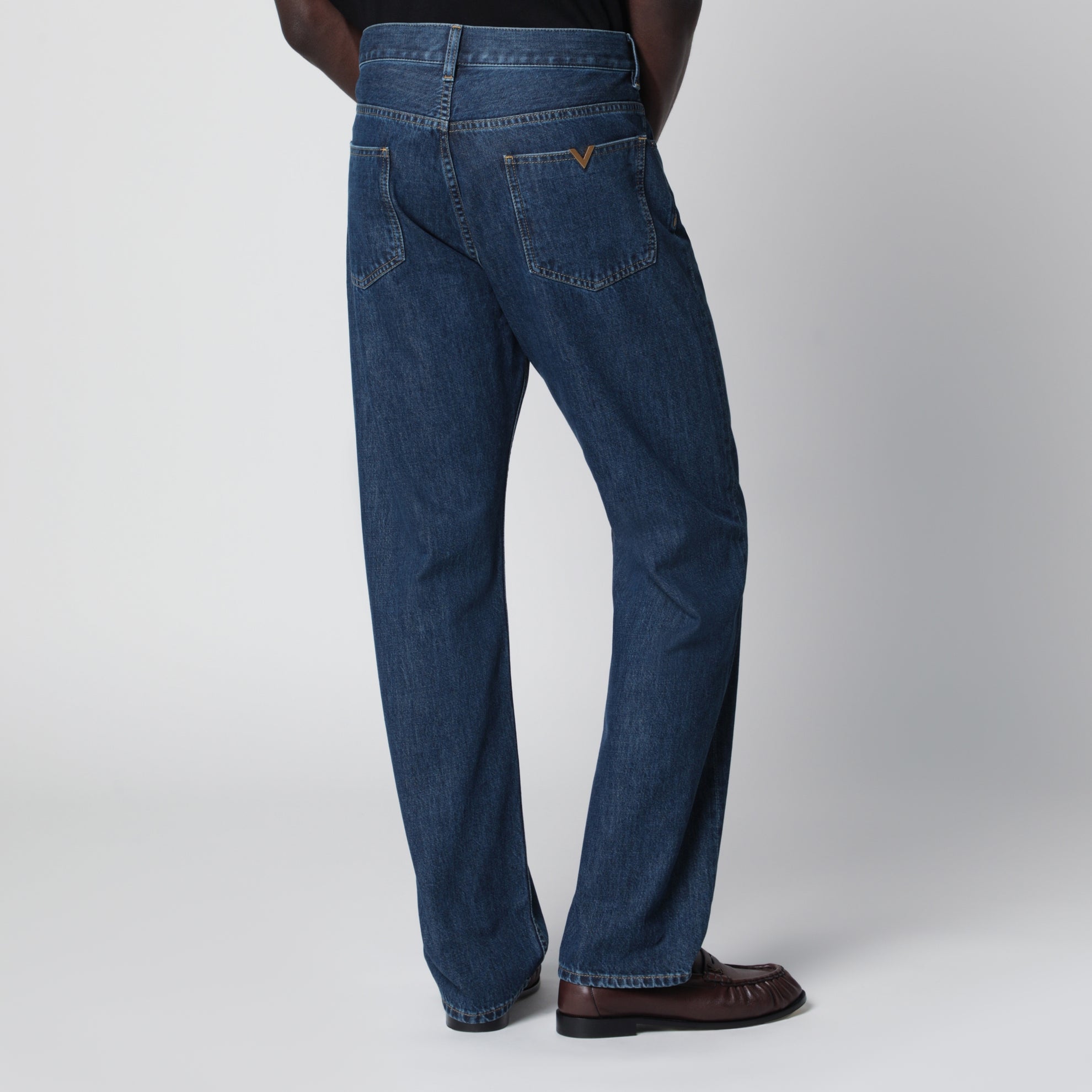 Jeans blu con dettaglio Vlogo