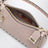 Borsa piccola Rockstud color poudre in vitello granato