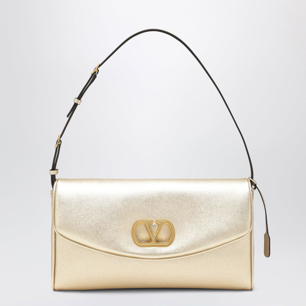 Sac VLogo Signature doré à finition métallisée