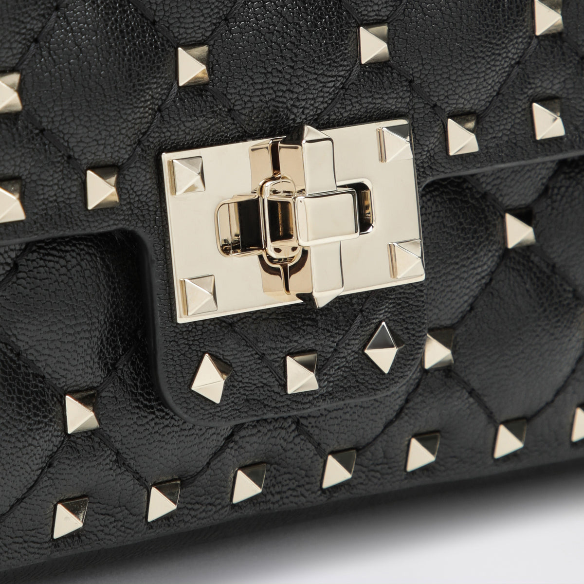 Black Rockstud Spike leather bag