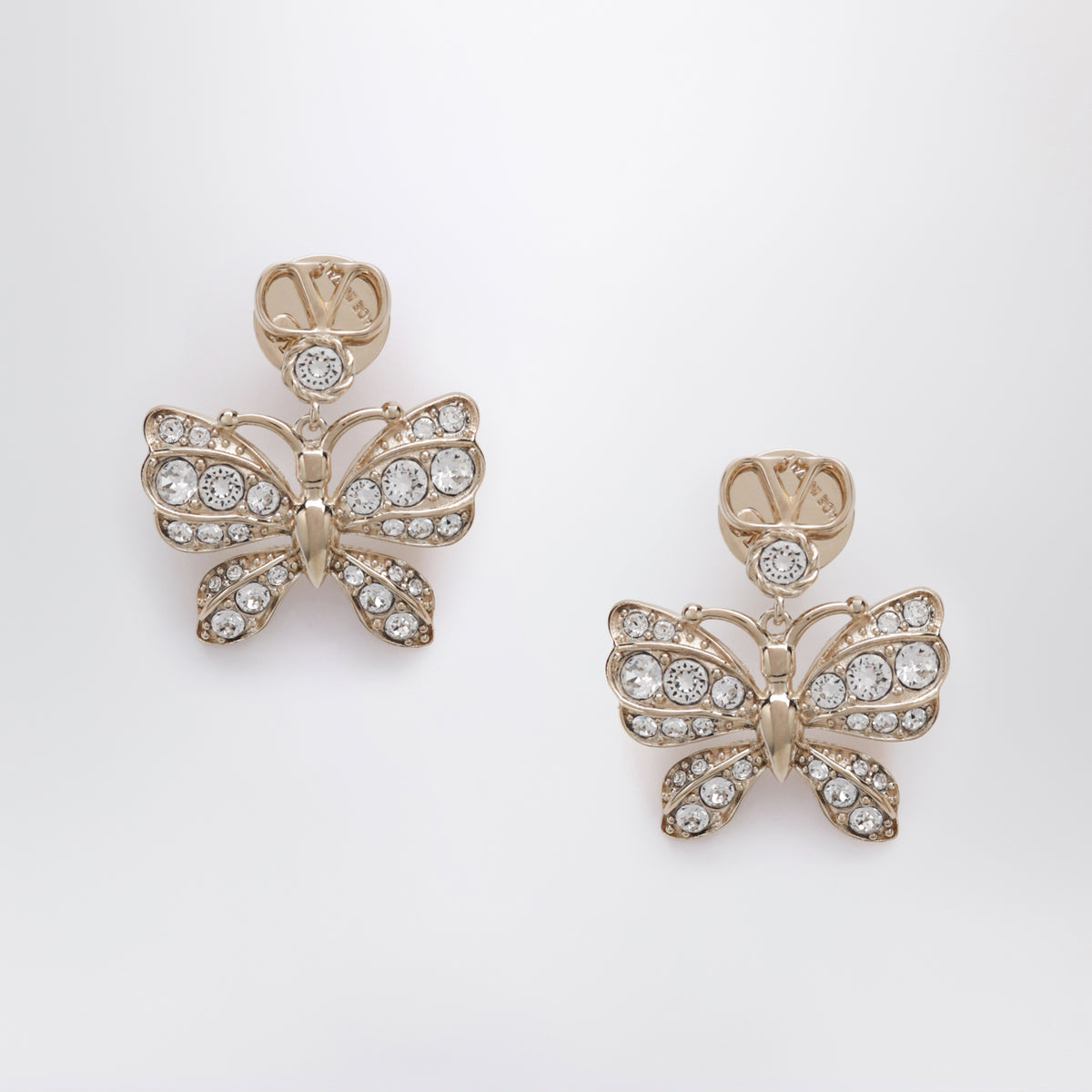 Flutterby gold-tone metal and crystal earrings