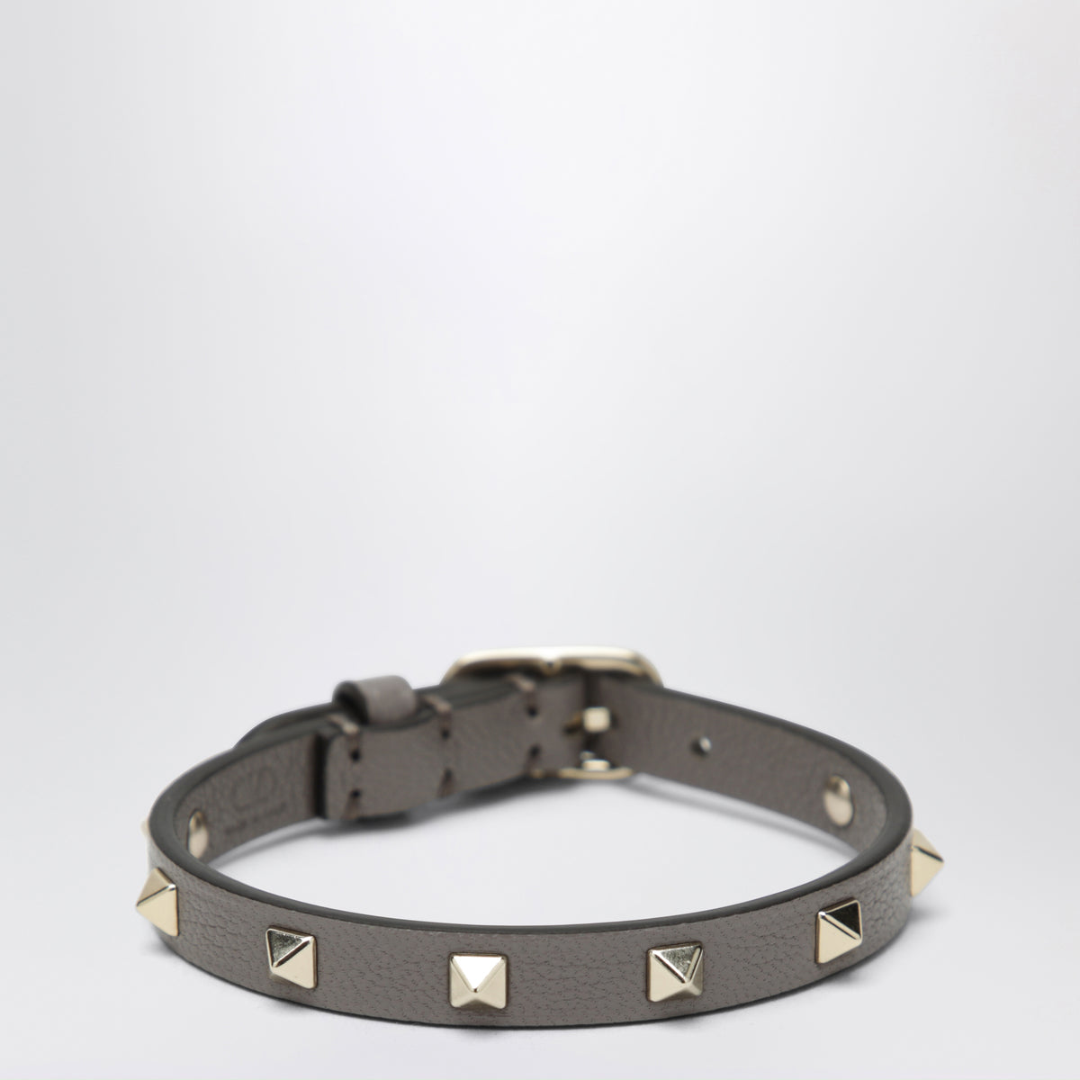Bracelet Rockstud gris en cuir