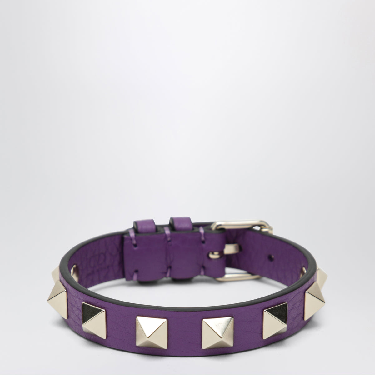 Bracelet Rockstud violet en cuir