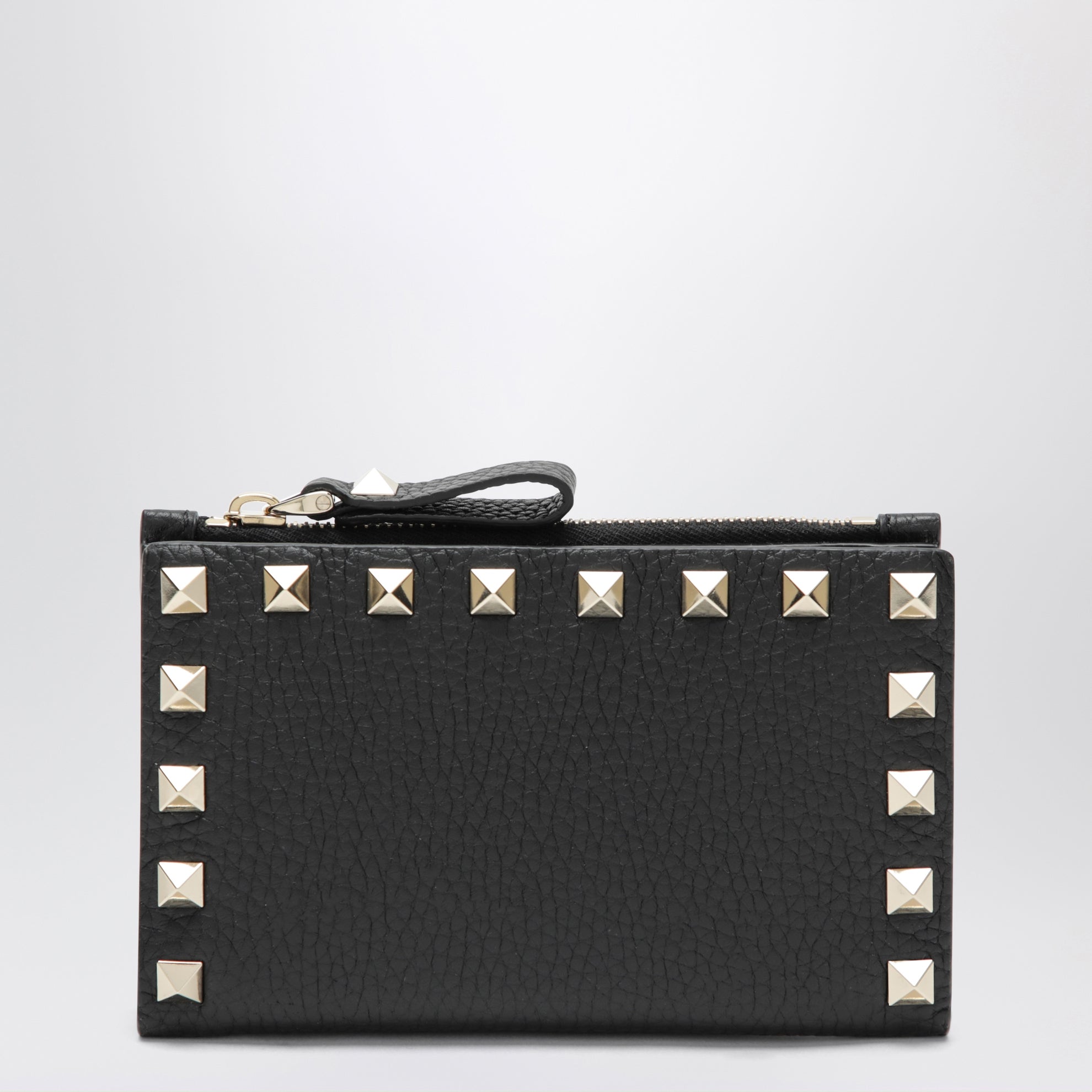 Portafoglio Rockstud nero in pelle