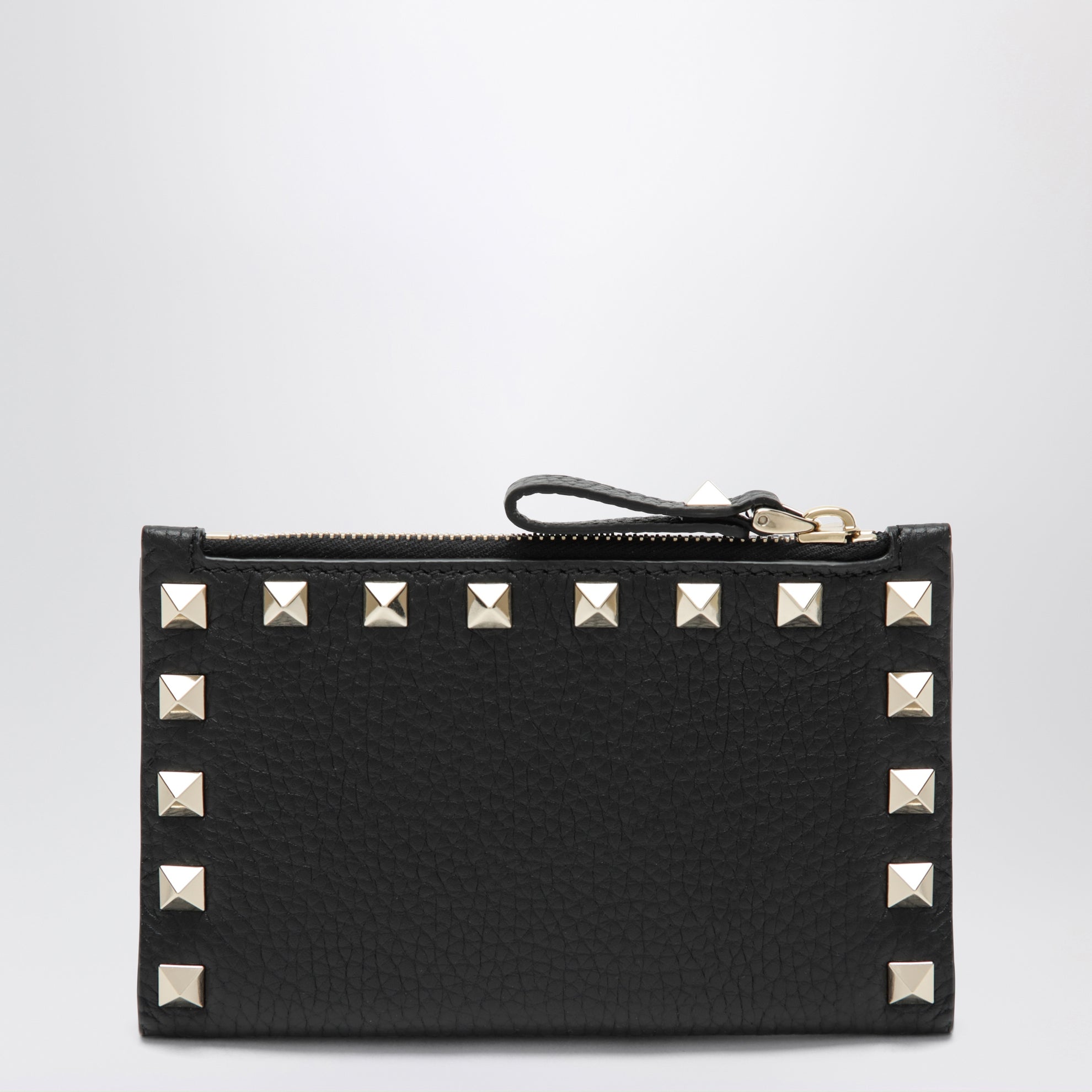 Portafoglio Rockstud nero in pelle