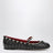 Black Rockstud leather ballerinas