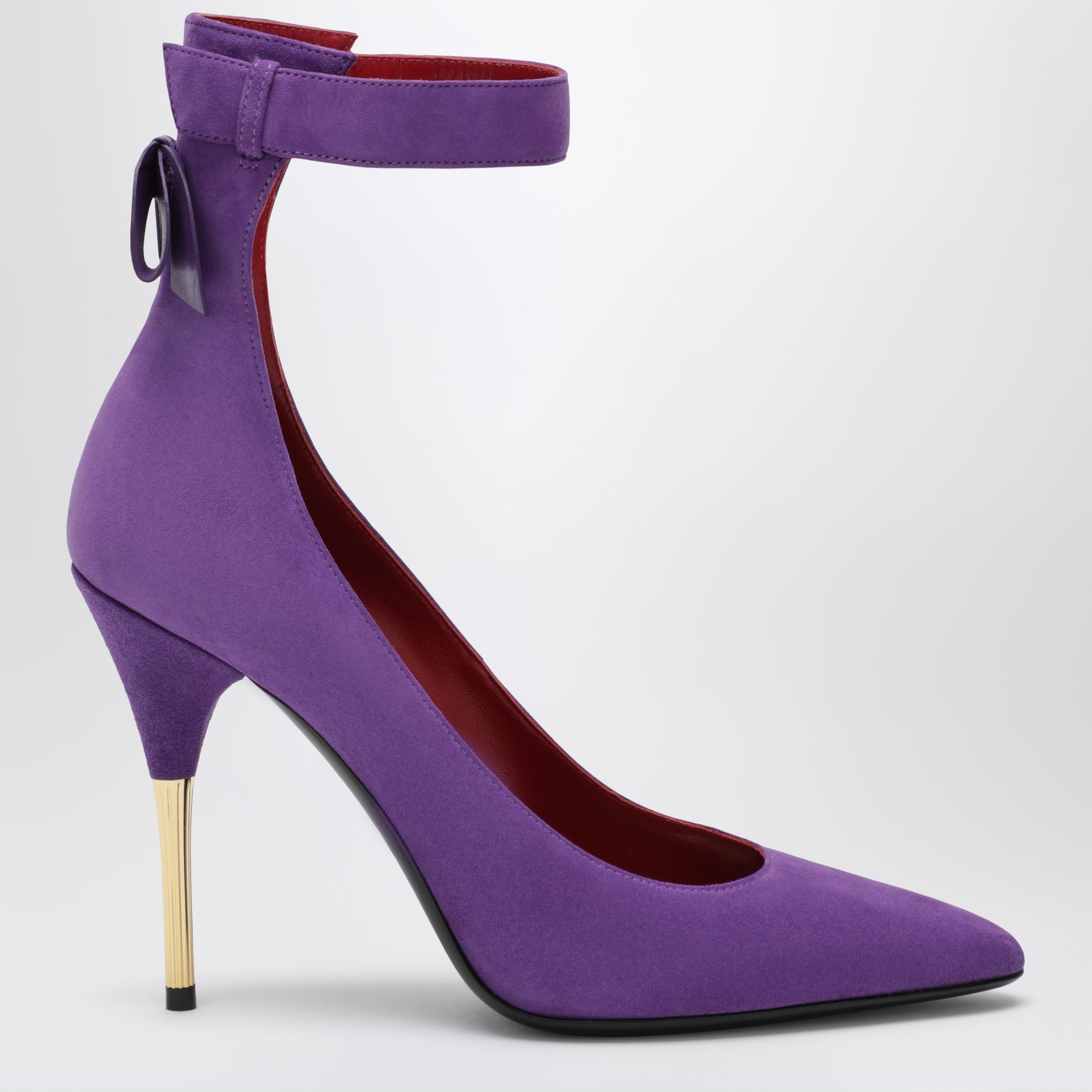 Purple suede slingbacks
