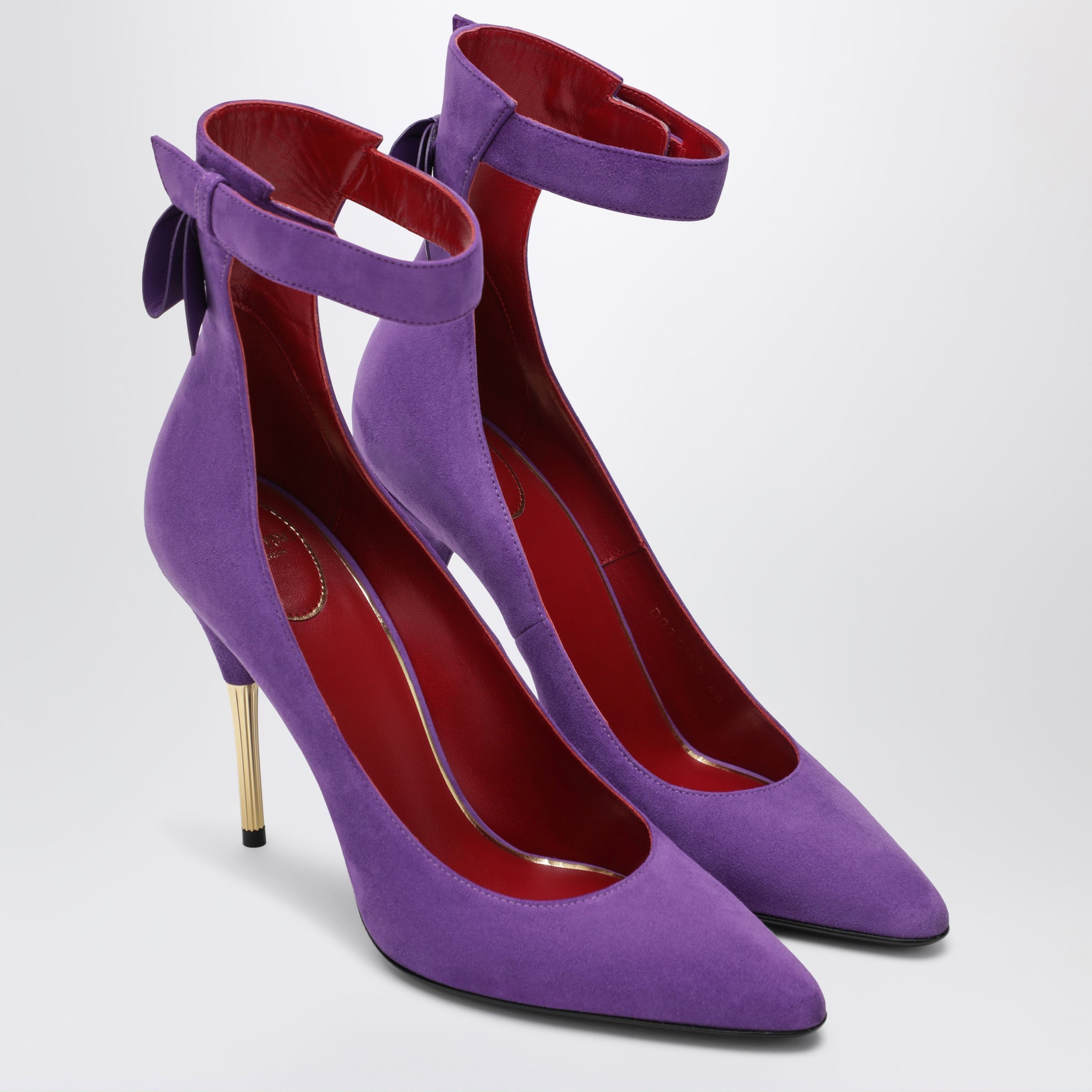 Purple suede slingbacks