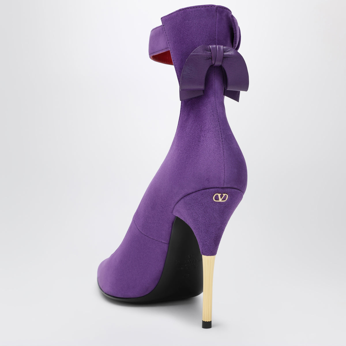 Purple suede slingbacks