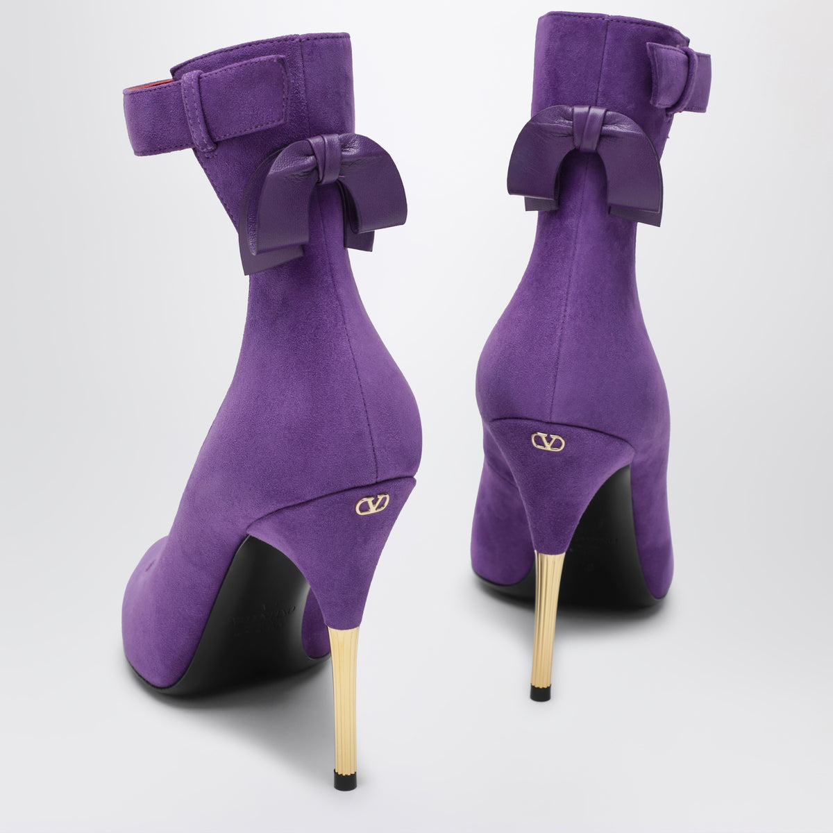 Purple suede slingbacks