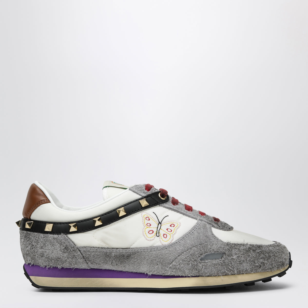 Baskets Stud Up Runner grises en daim et nylon