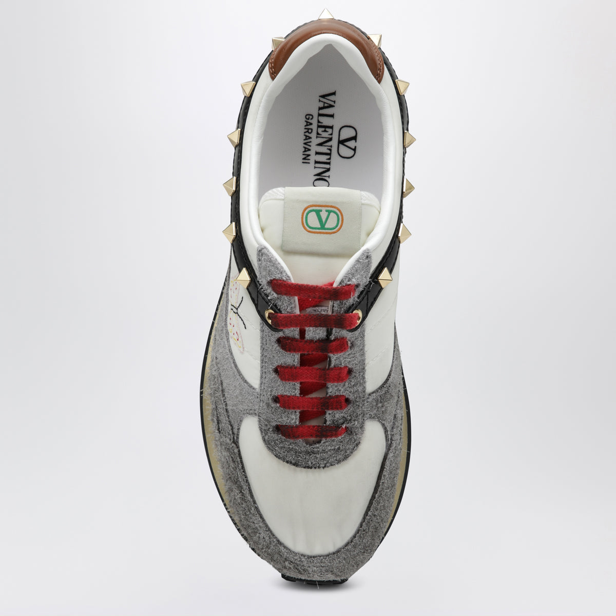 Baskets Stud Up Runner grises en daim et nylon