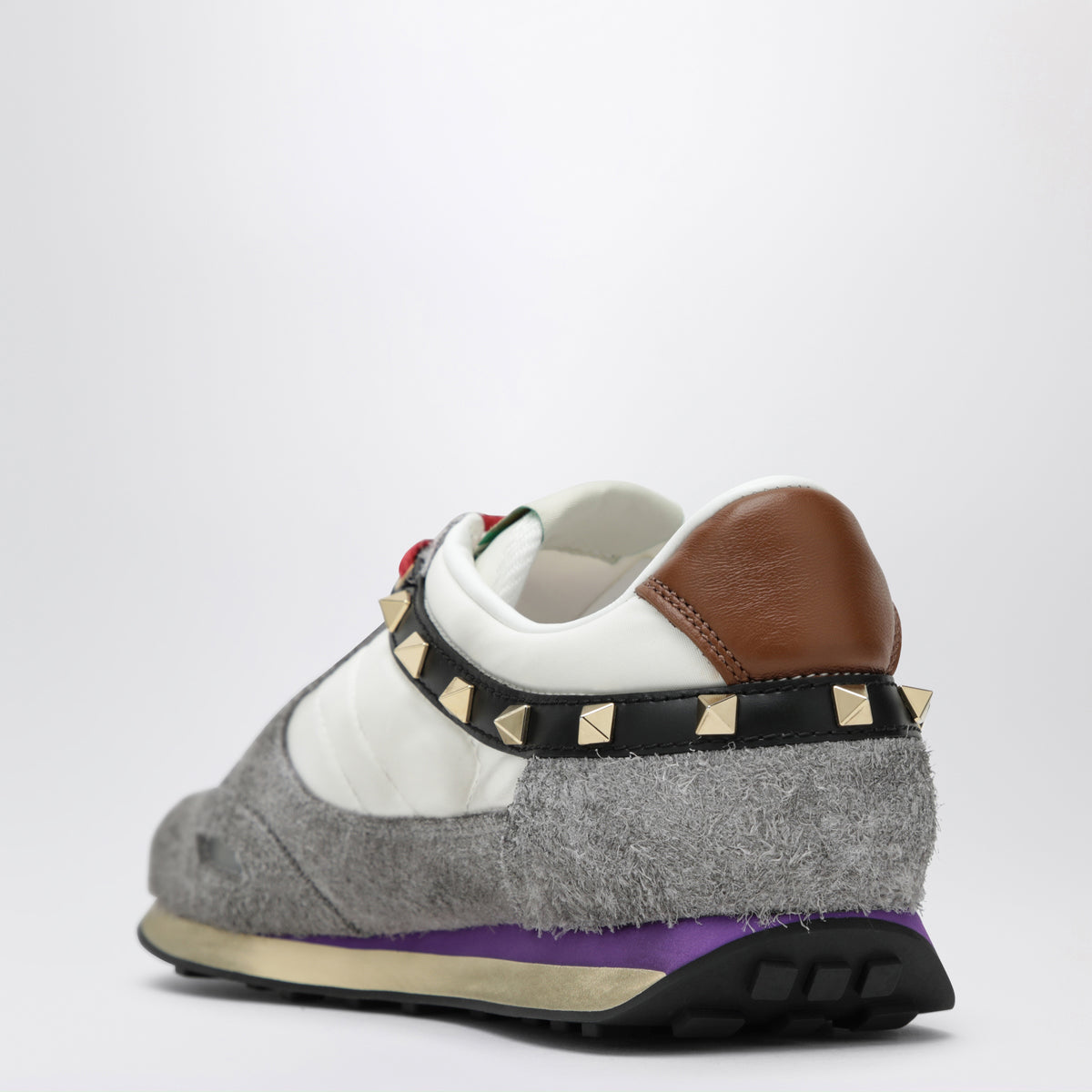 Baskets Stud Up Runner grises en daim et nylon