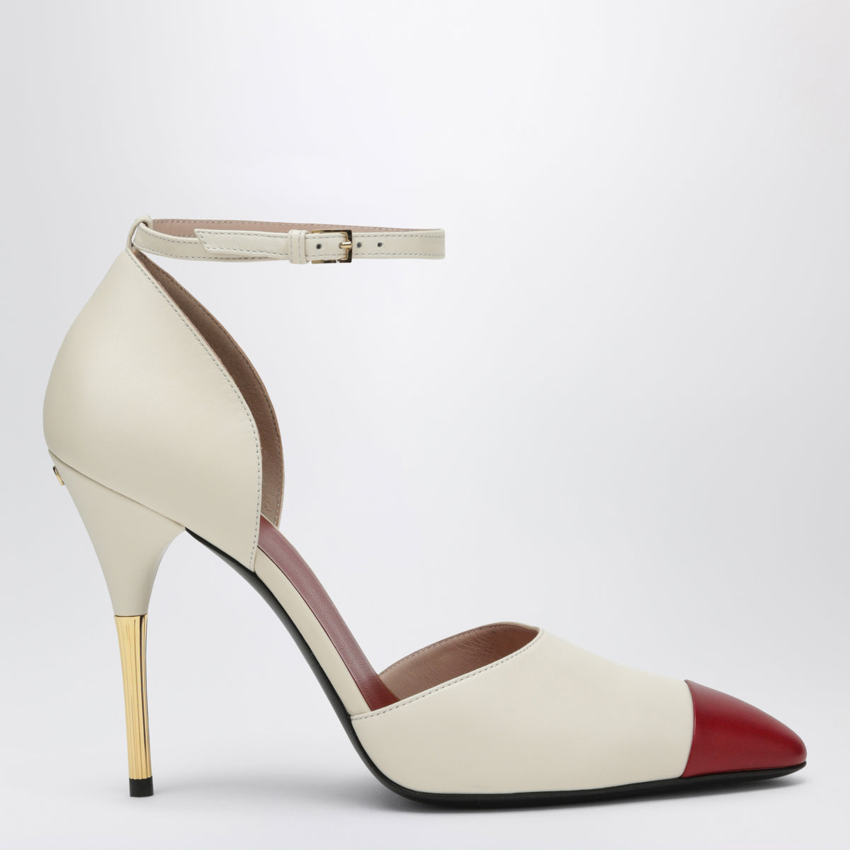 Butter White/Rote Sinead Pumps aus Ziegenleder