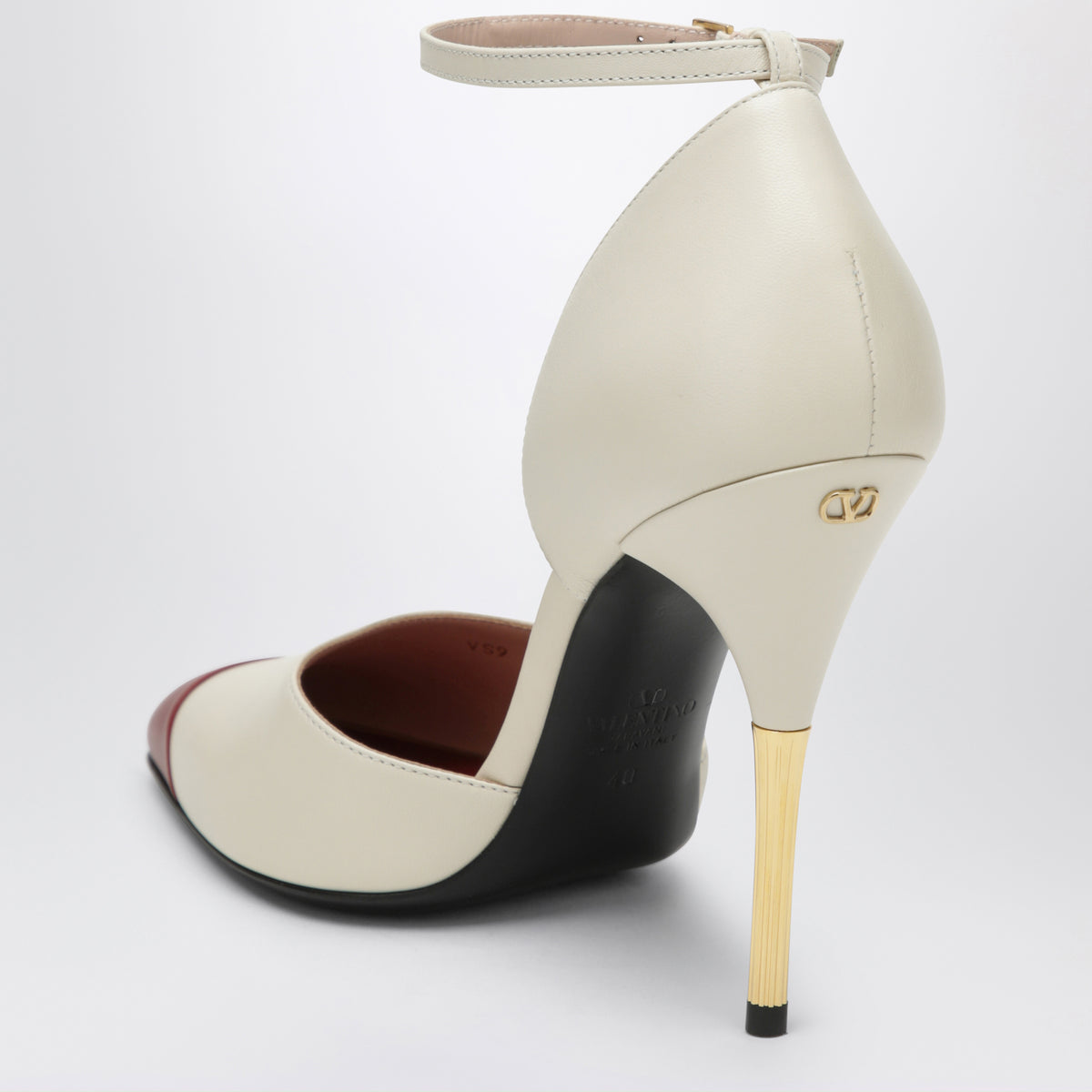 Butter White/Rote Sinead Pumps aus Ziegenleder