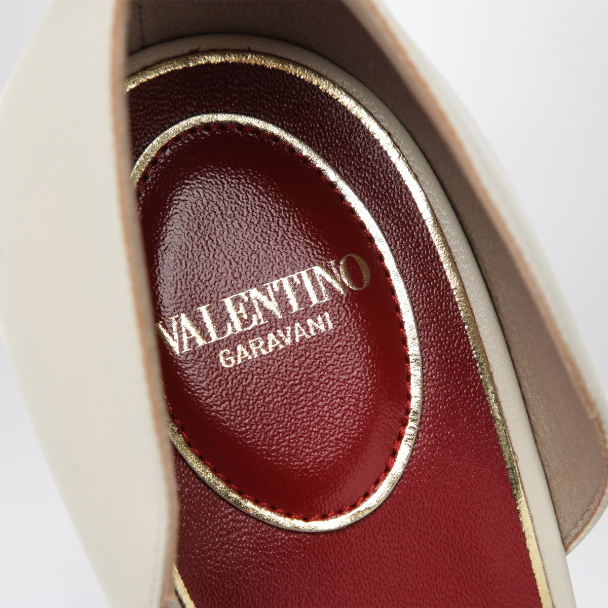 Butter White/Rote Sinead Pumps aus Ziegenleder