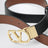 Ceinture réversible en cuir de veau noir VLogo Signature