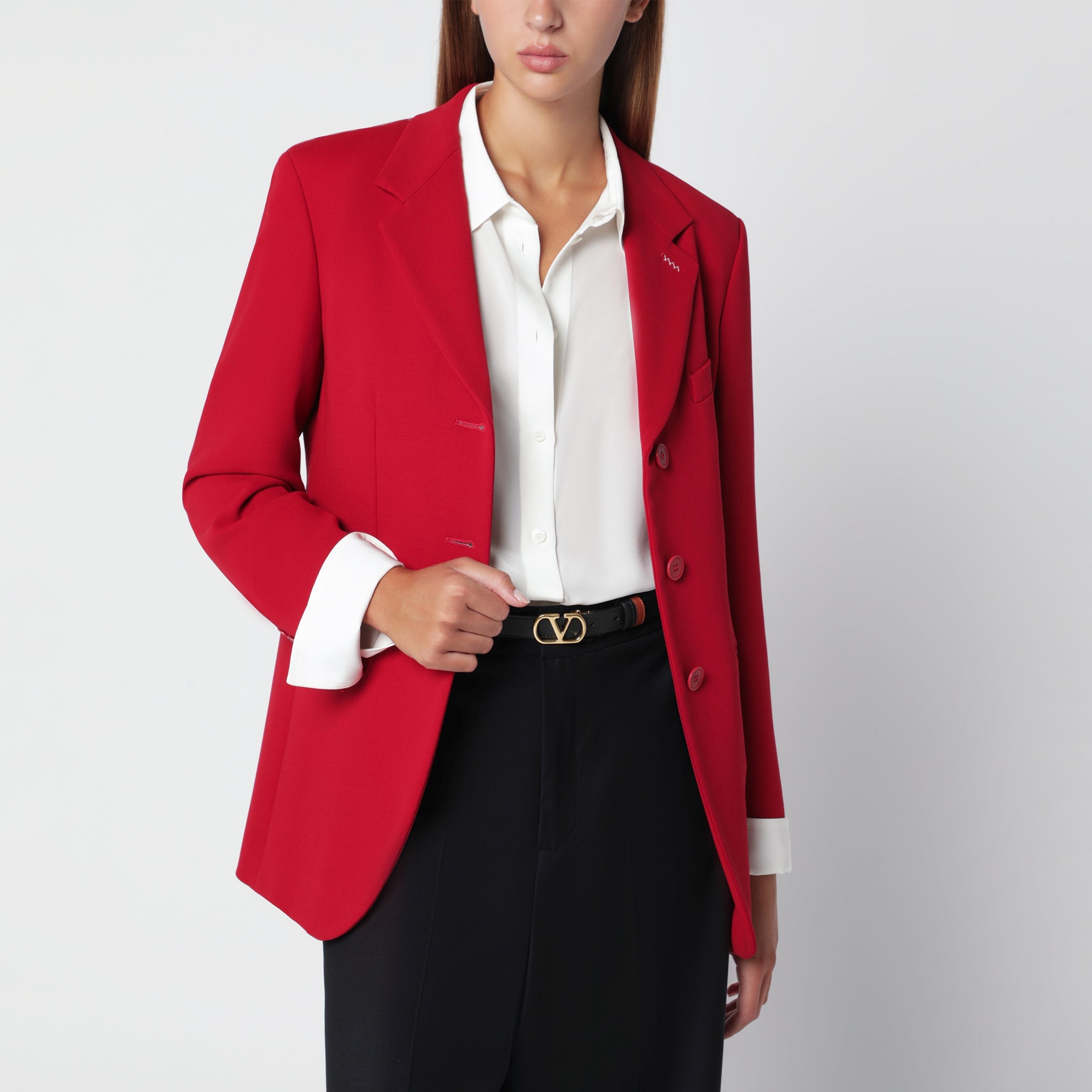 Cintura VLogo Signature reversibile nera/caramello