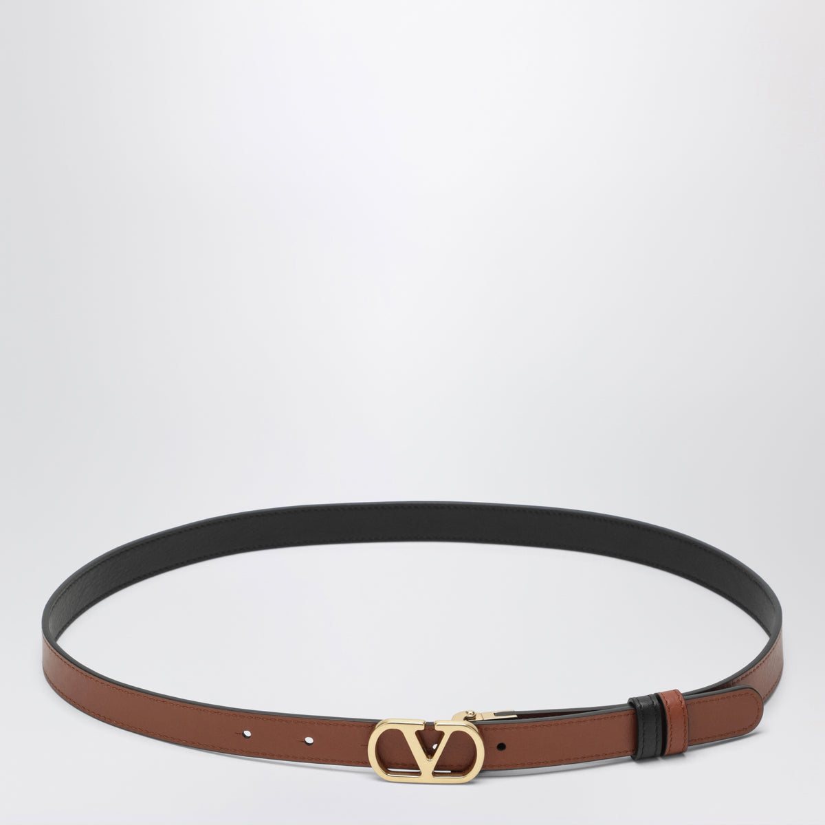 Cintura VLogo Signature reversibile nera/caramello