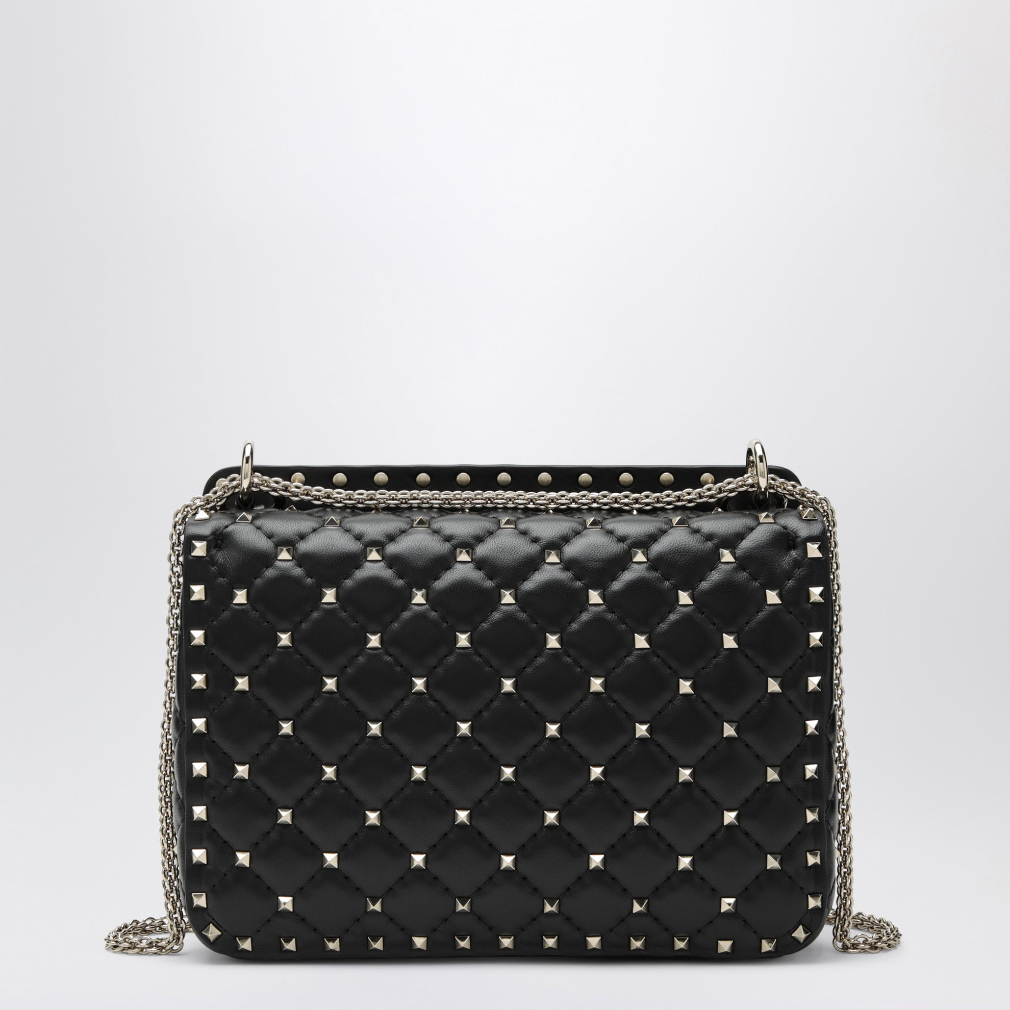 Borsa Media Rockstud Spike in Nappa nera