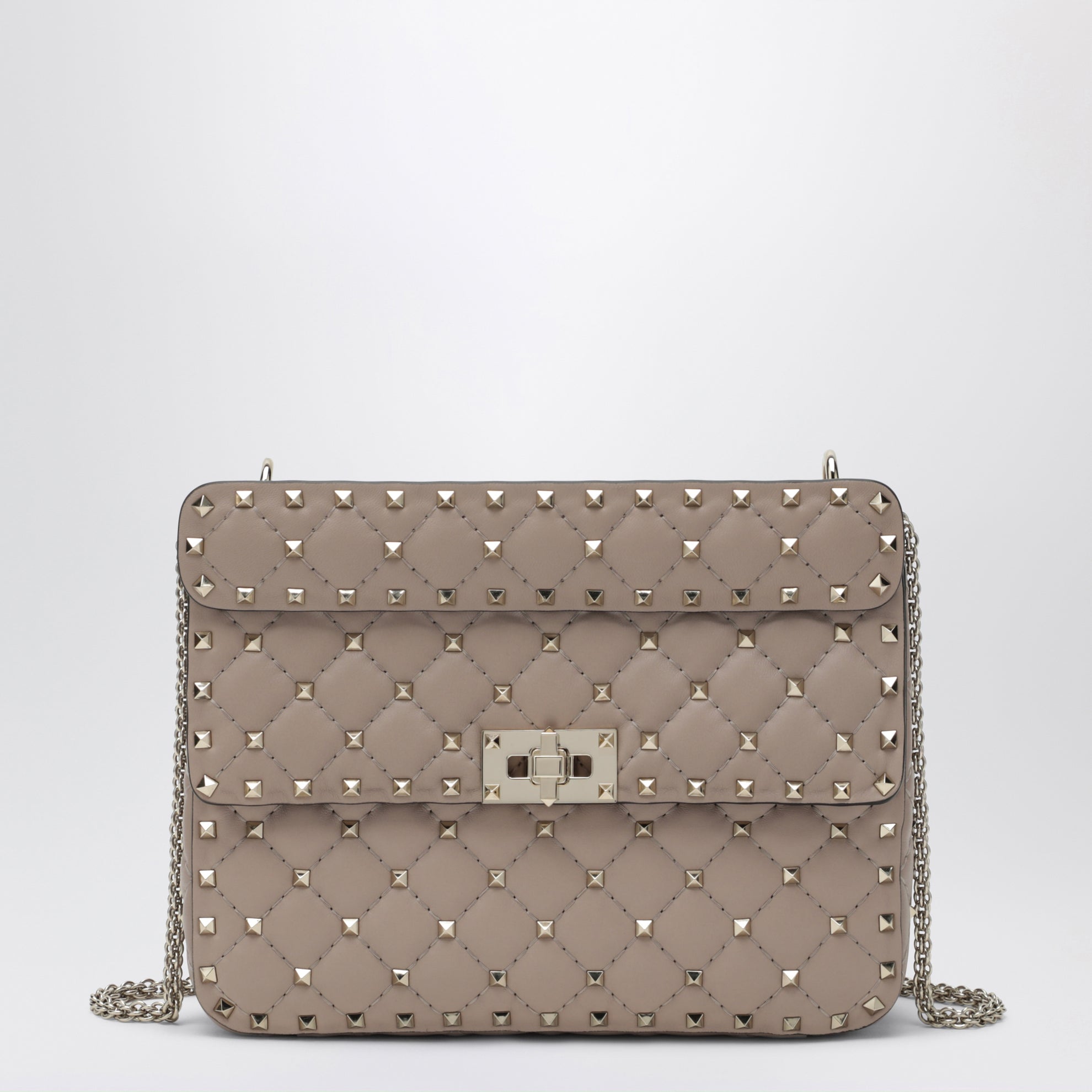 Medium Rockstud Spike bag in powder pink nappa leather