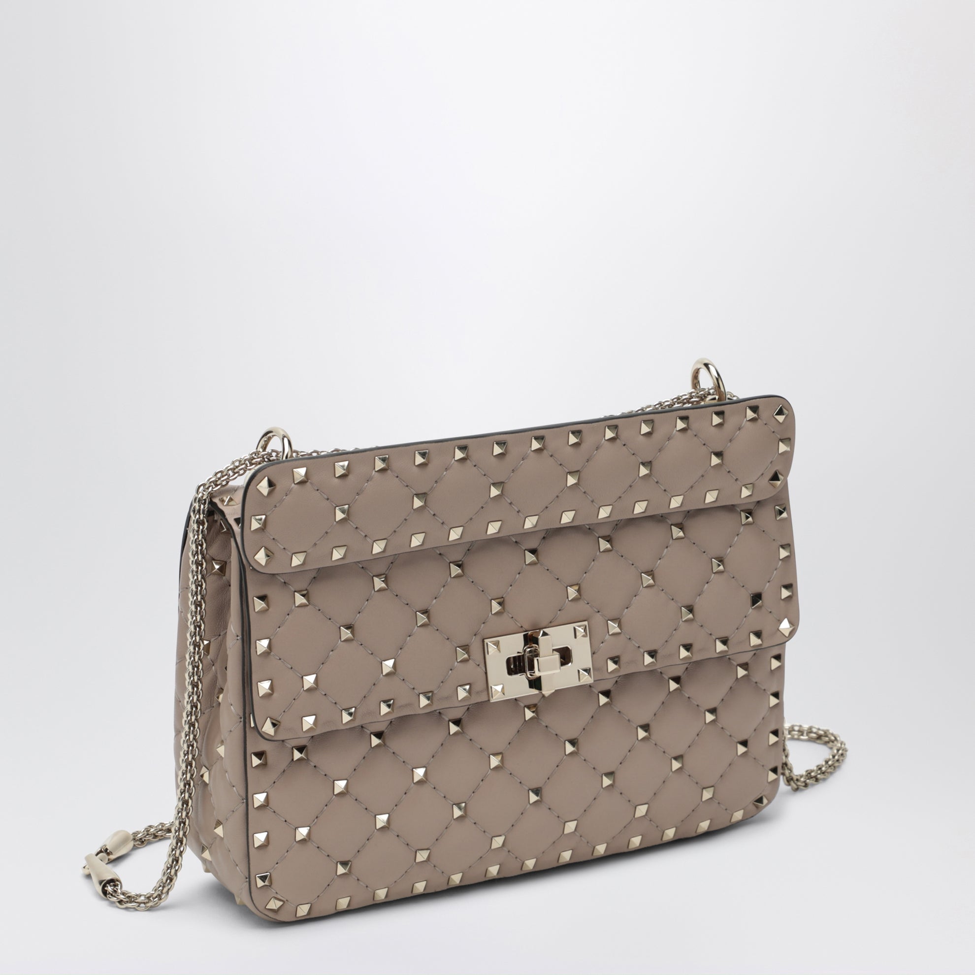 Medium Rockstud Spike bag in powder pink nappa leather