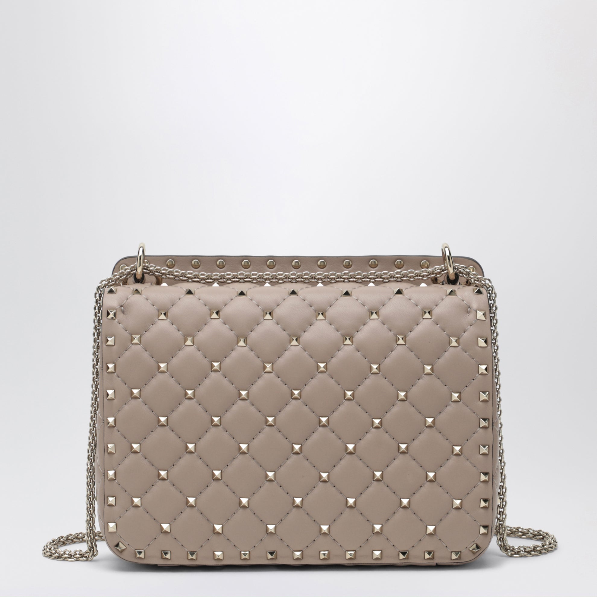 Medium Rockstud Spike bag in powder pink nappa leather