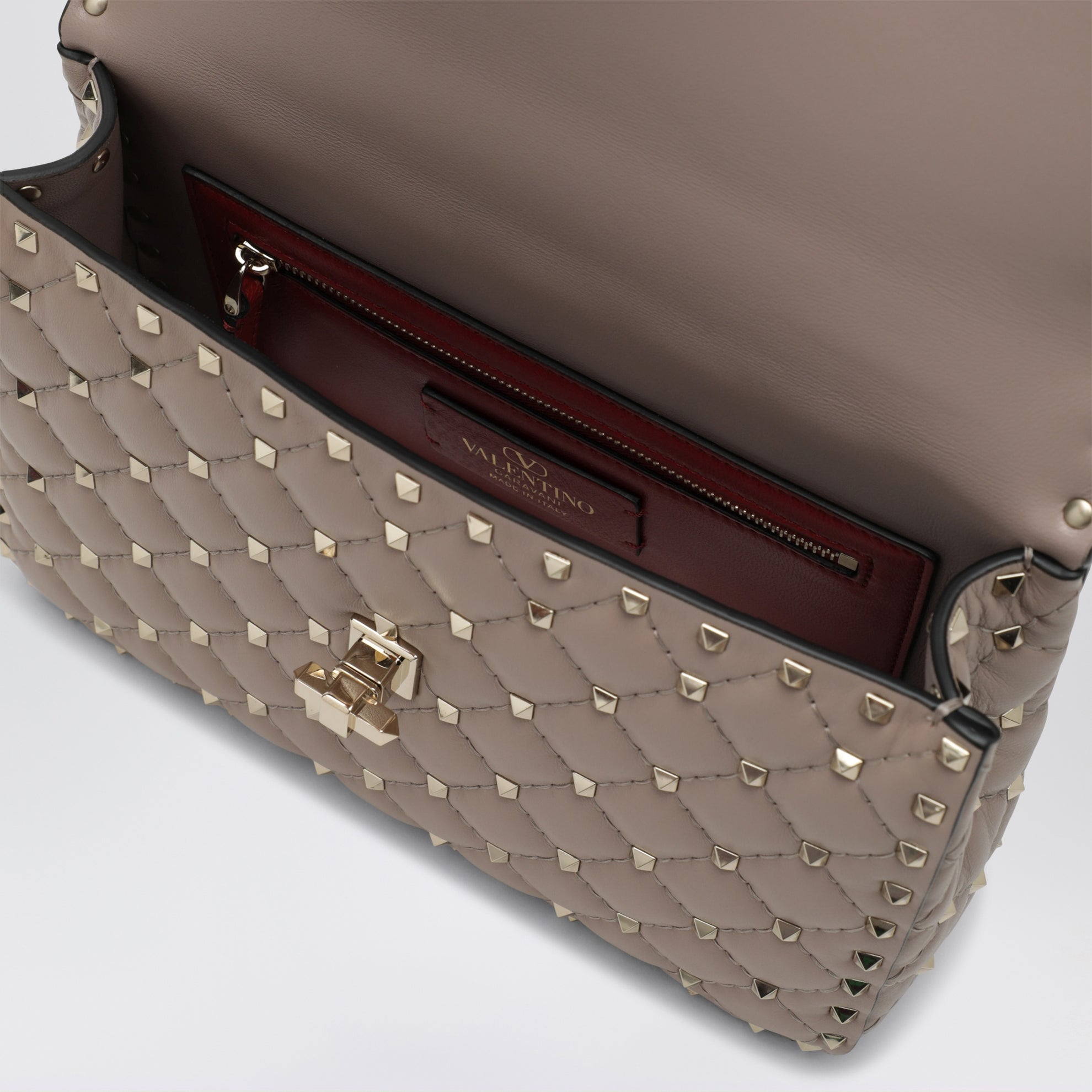 Medium Rockstud Spike bag in powder pink nappa leather