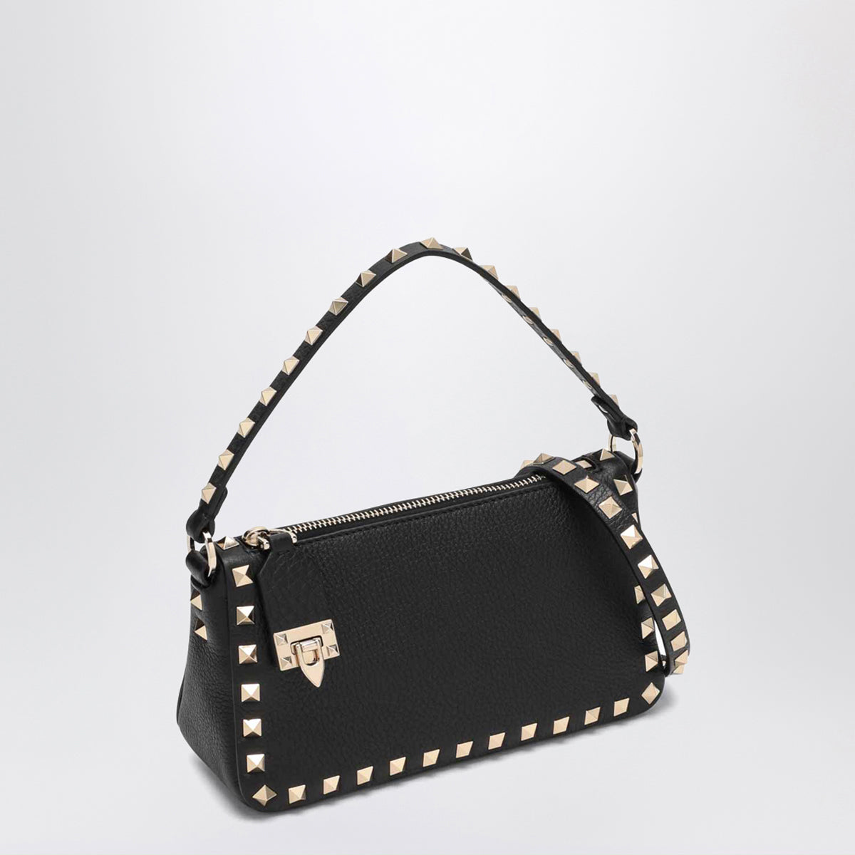 Borsa a tracolla piccola Rockstud nera