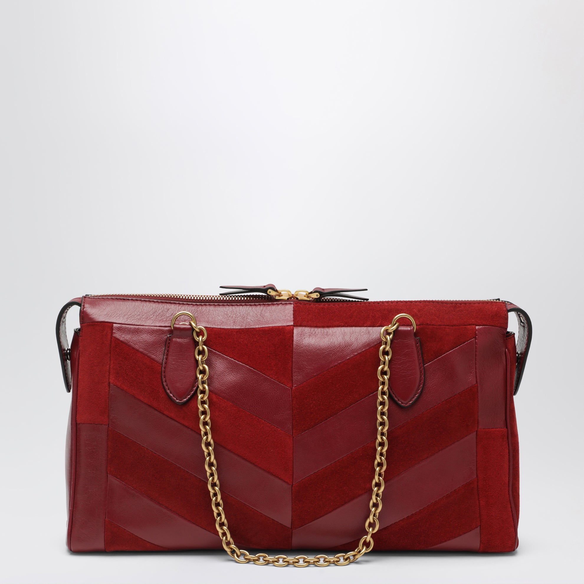 Medium Panthea shoulder bag in suede and nappa leather with Chevron pattern