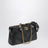 Panthea Chevron Bag in Black Leather