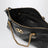 Panthea Chevron Bag in Black Leather
