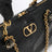 Panthea Chevron Bag in Black Leather