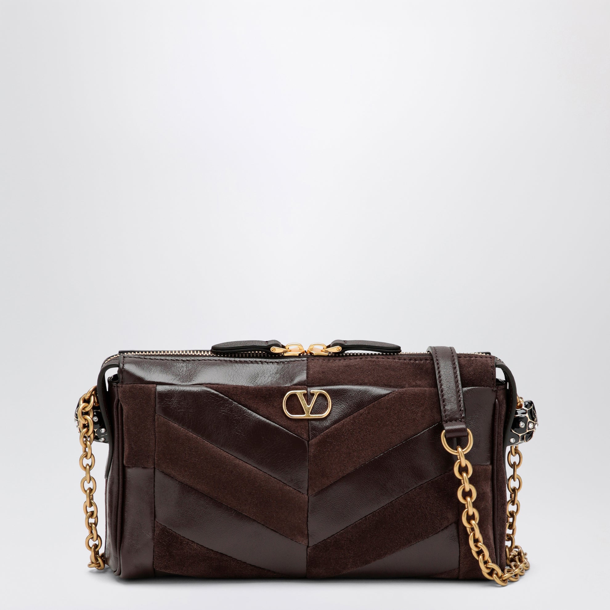 Panthea small shoulder bag in ebony brown