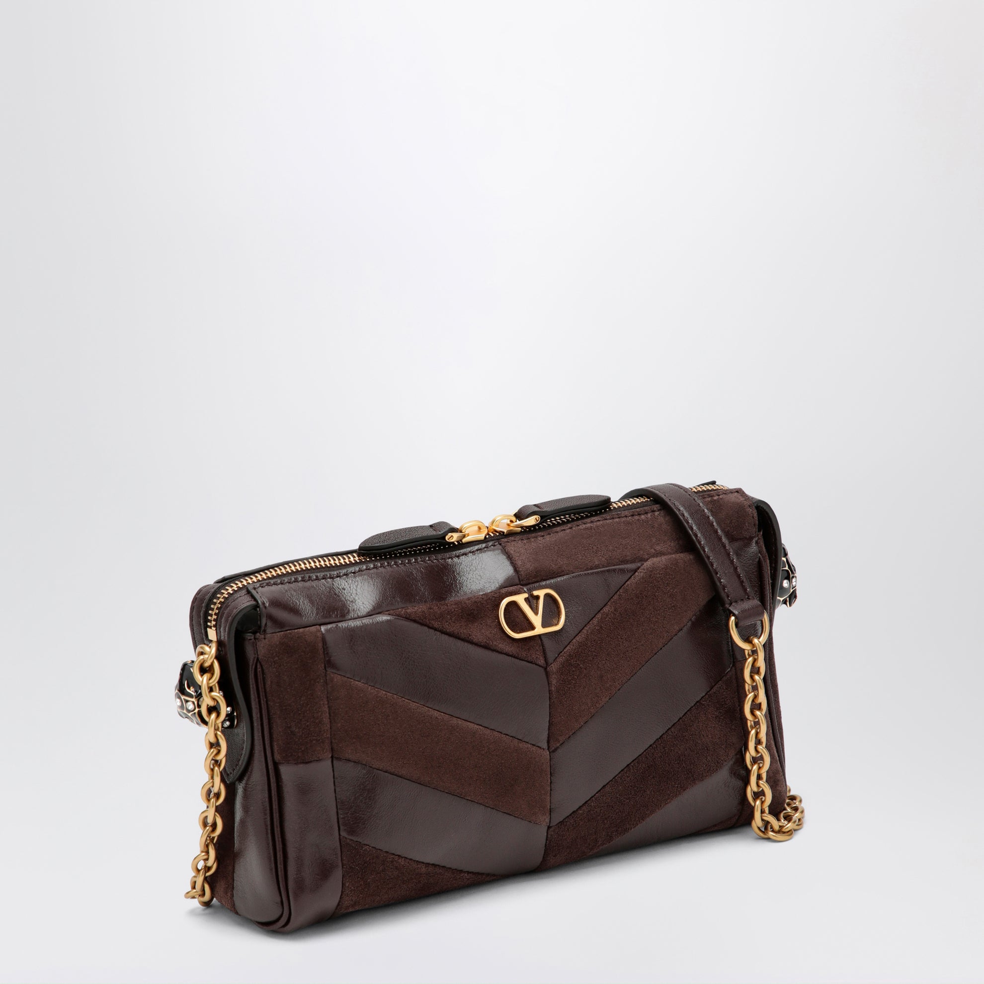 Panthea small shoulder bag in ebony brown