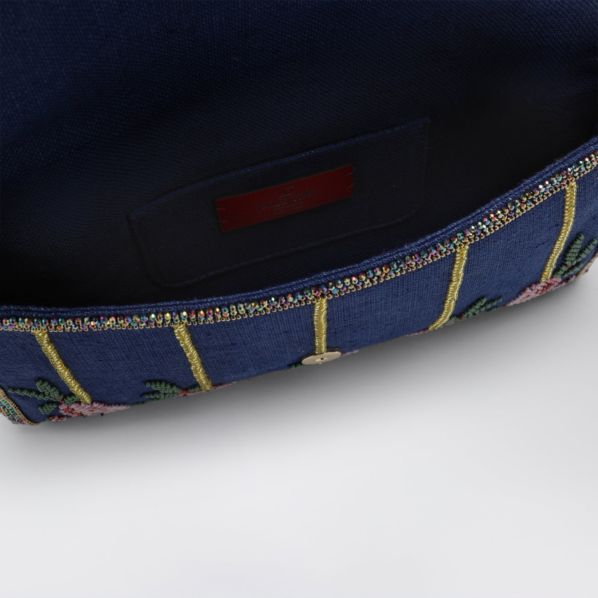 Sac VLogo Signature bleu avec broderies en perles