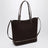 Sac cabas Rockstud moyen en daim marron ébène et noir