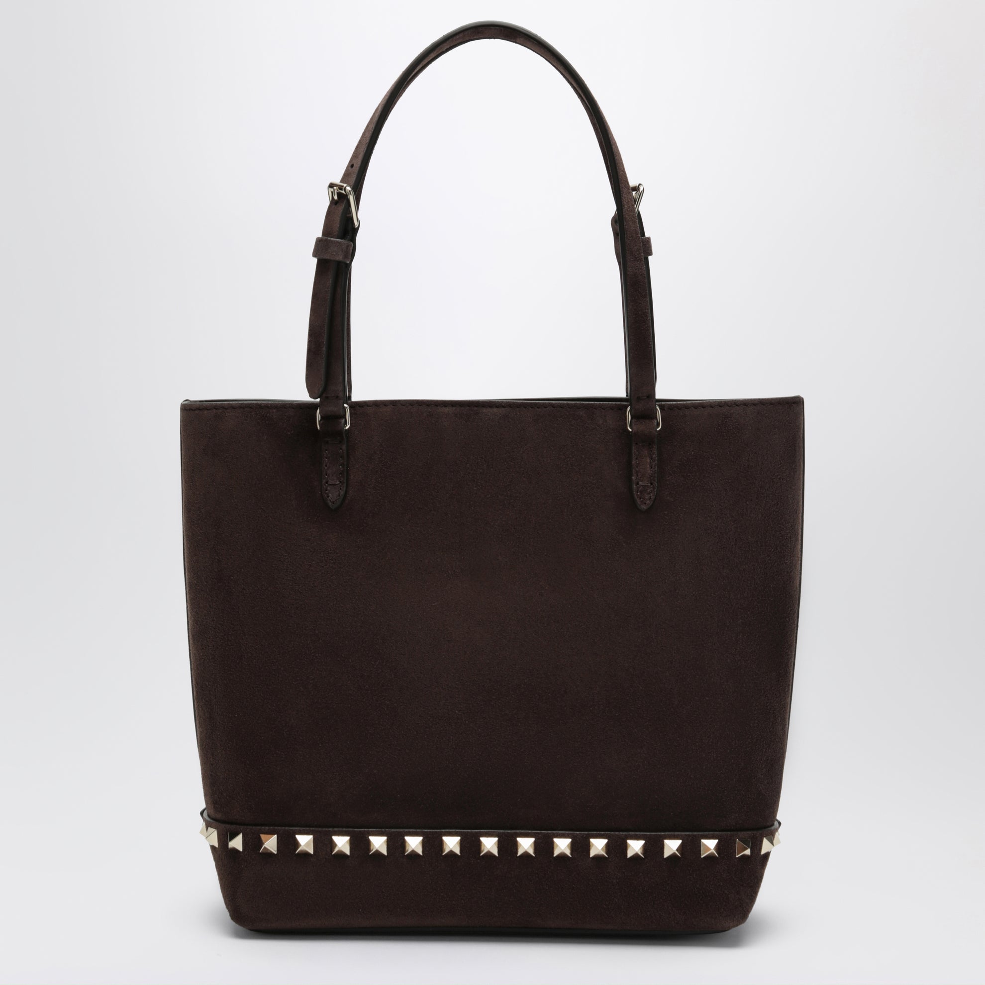 Sac Rockstud marron en daim