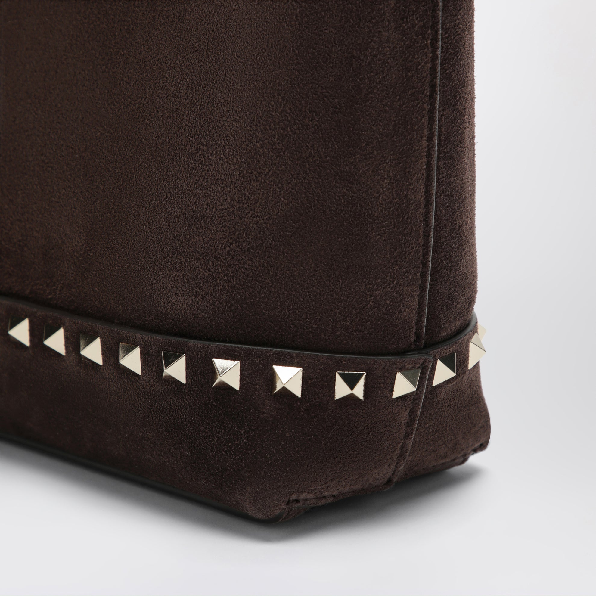 Sac Rockstud marron en daim