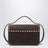 Small Rockstud crossbody bag in ebony brown suede