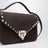 Small Rockstud crossbody bag in ebony brown suede