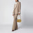 Borsa a tracolla piccola Rockstud havana beige in suede