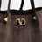 Large Rockstud brown ebony suede shopping bag