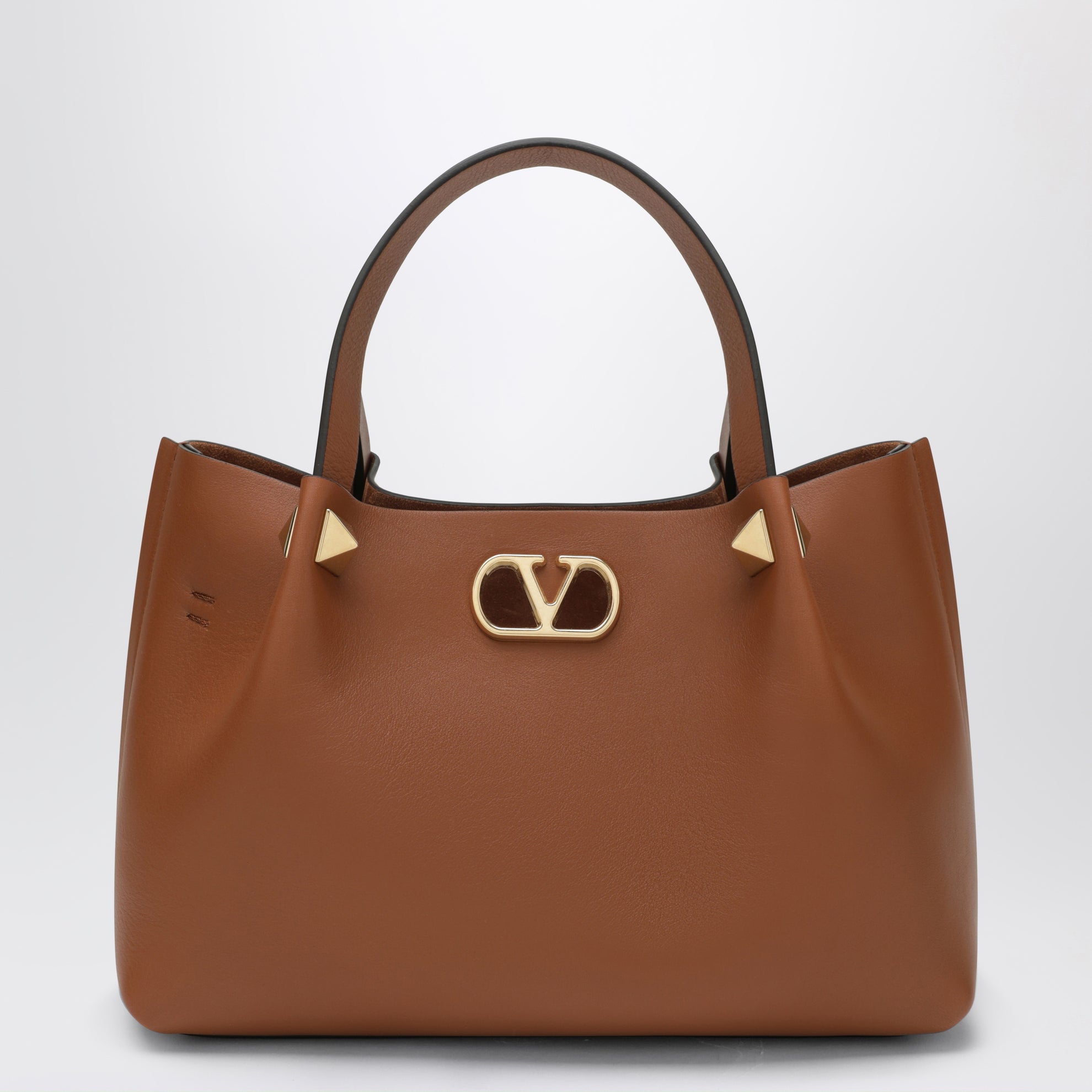 Borsa shopping piccola VLogo Signature marrone chiara