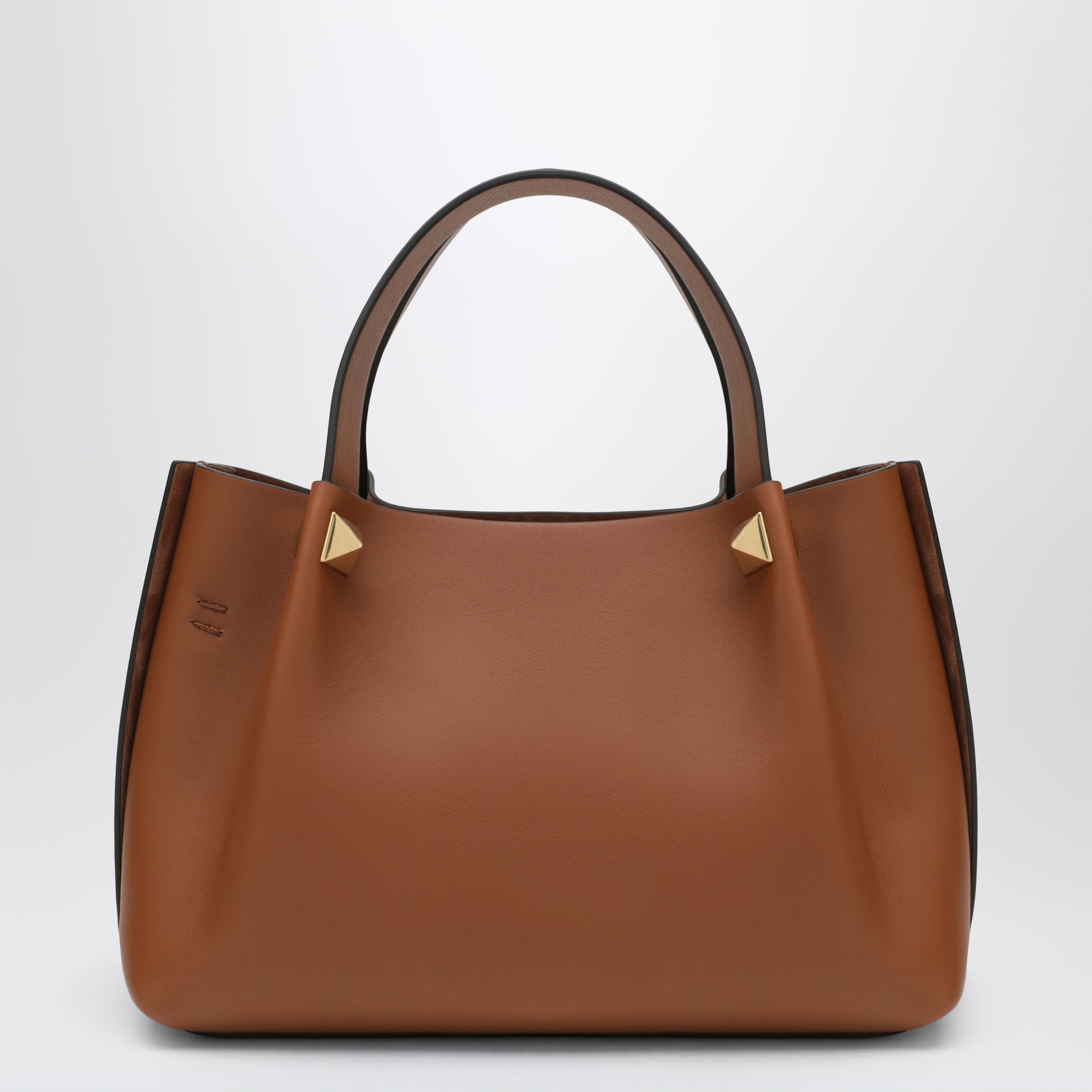 Borsa shopping piccola VLogo Signature marrone chiara