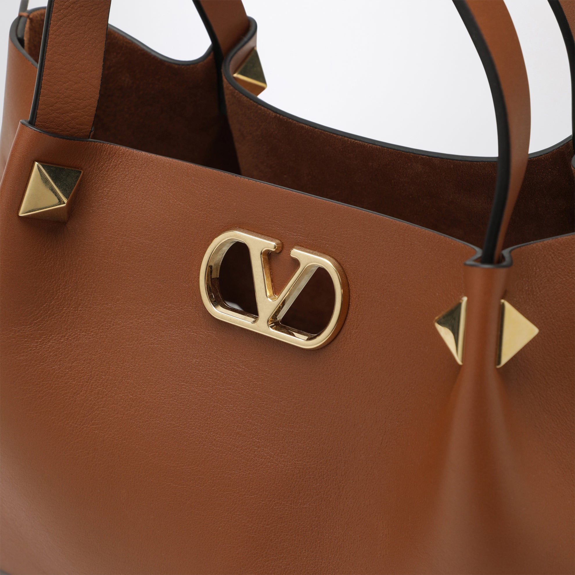 Borsa shopping piccola VLogo Signature marrone chiara