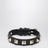 Black leather Rockstud bracelet with gold-tone studs