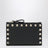 Porte-cartes zippé Rockstud en cuir noir