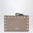Portacarte con zip Rockstud in pelle color cipria